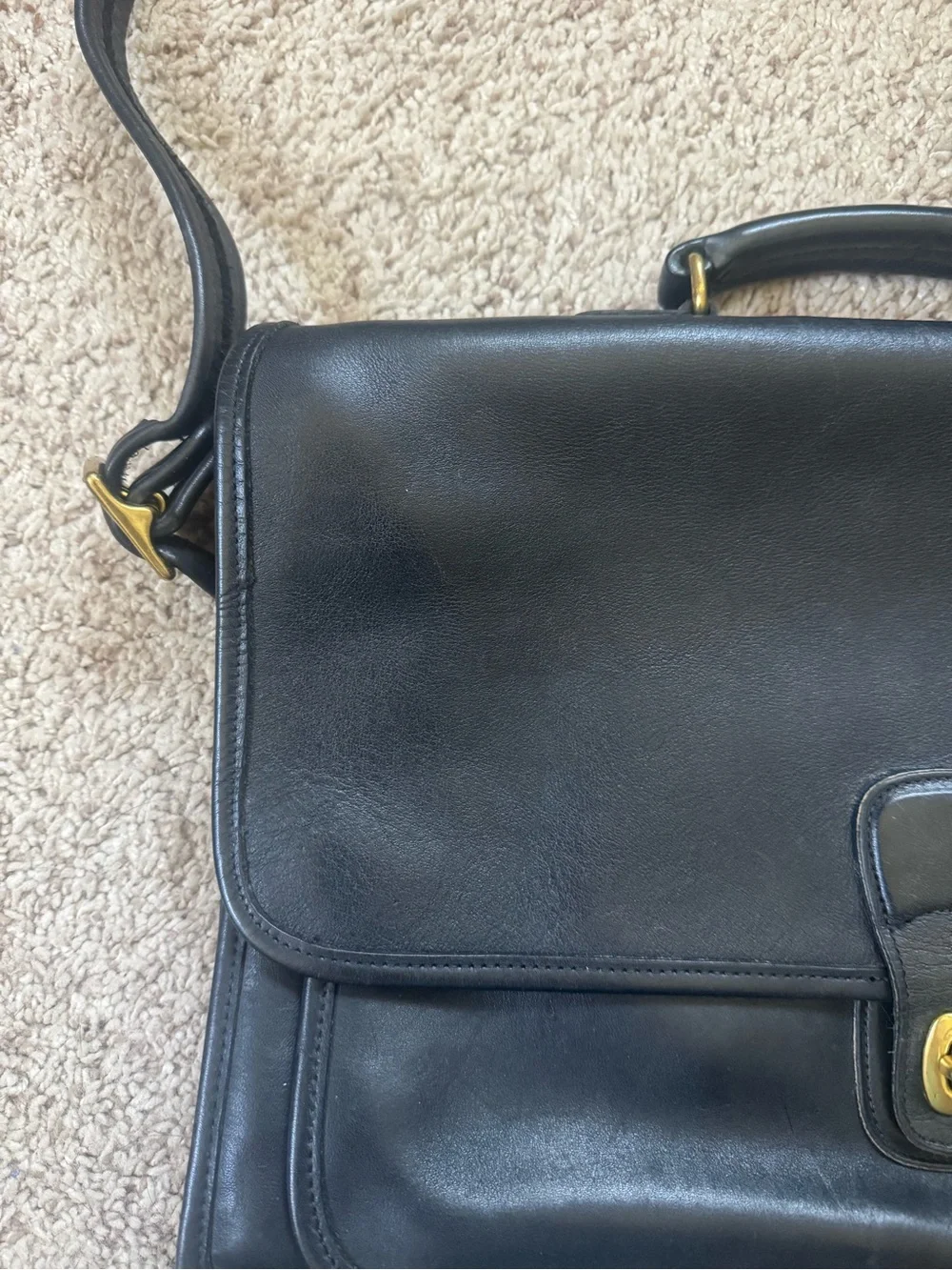 Vintage Coach Black Leather Metropolitan Briefcase ft. in Devil Wears Prada 2